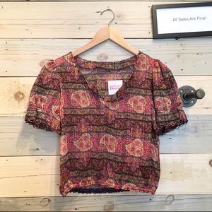 SOLD Vintage silk crop top