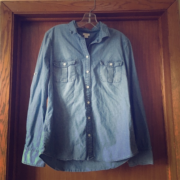 J. Crew Factory Tops - J Crew Chambray Shirt