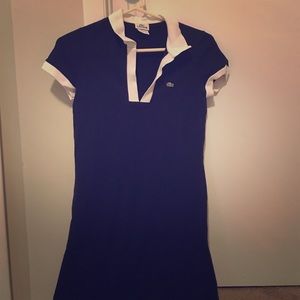 Lacoste Black and White collared tee dress