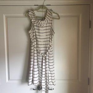J Crew white/navy silk Dress 14