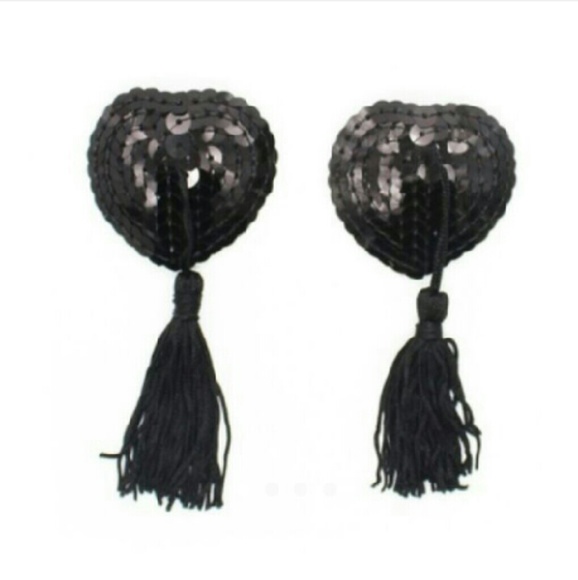 Black sequin tassel pasties