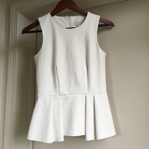 Ivory Structural Peplum suede blouse from H&M