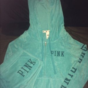 PINK: MATCHING Turquoise shorts set