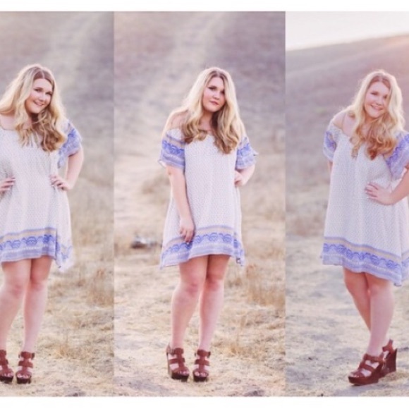 Free people shoulderless boho dress!