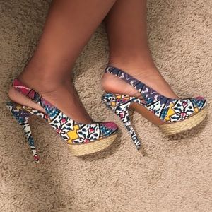 Tribal Platform Heels.