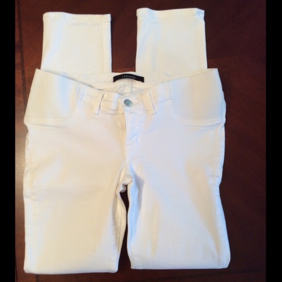 J brand Mama J  white under-belly maternity jeans.