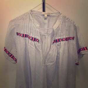 J Crew medium embroidered tunic swim coverup