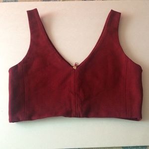 Burgundy crop top by signature.