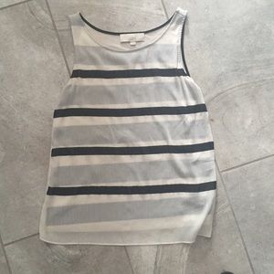 Black and beige striped Loft tank
