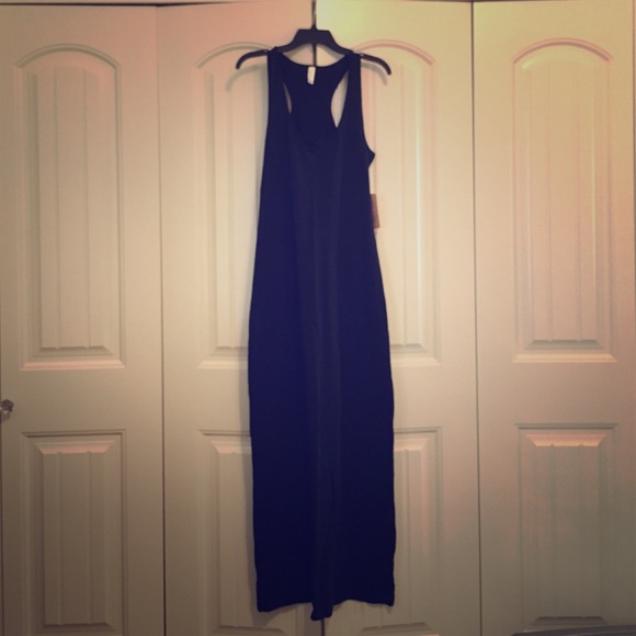 Black cotton maxi dress