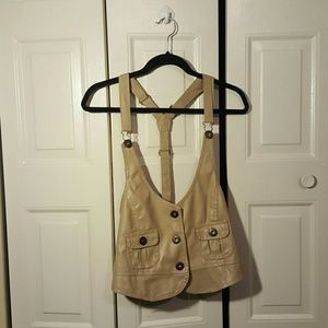 Cute faux leather crop top