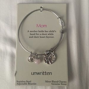 Alex and Ani inspired silver  "mom" bracelet