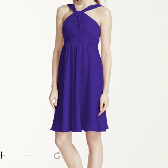 Knee length chiffon bridesmaid dress