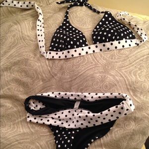 Victoria's Secret Halter Bikini Black & White