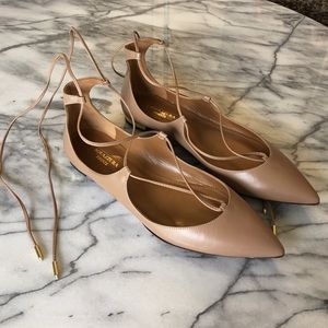 Aquazurra Shoes - Aquazurra Christy Flats in Nude Biscotti size 36 Aquazurra Shoes - Aquazurra Christy Flats in Nude Biscotti size 36