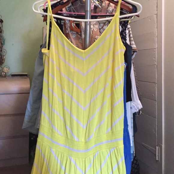 Floor length yellow maxi dress from Old Navy