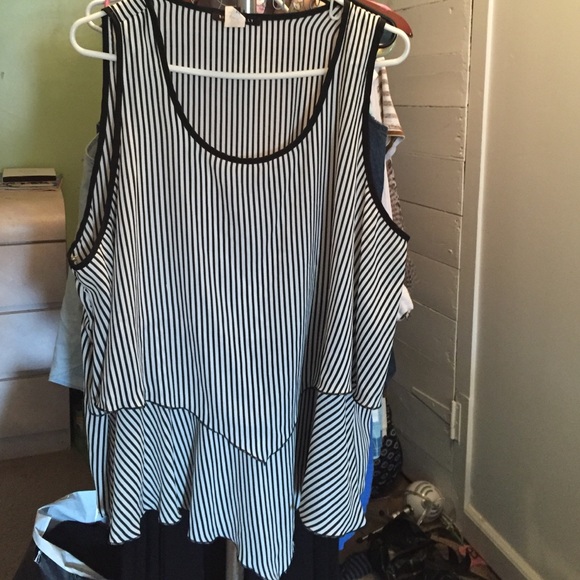 Black and white striped tank top