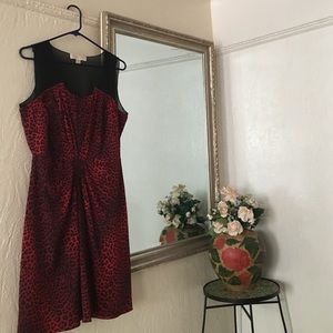 Michael Kors red and black leopard dress