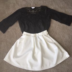 Skater skirt and lace top