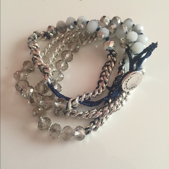 Chloe+Isabel bead+ribbon multi wrap bracelet