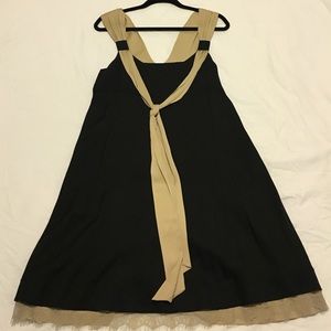 Diane Von Furstenberg Black Dress w/ Lace Size 12