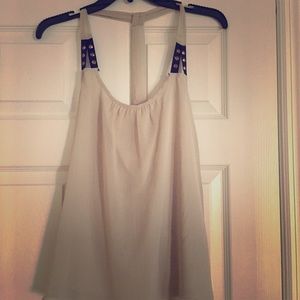 Charlotte Russe flowy beige racerback tank top