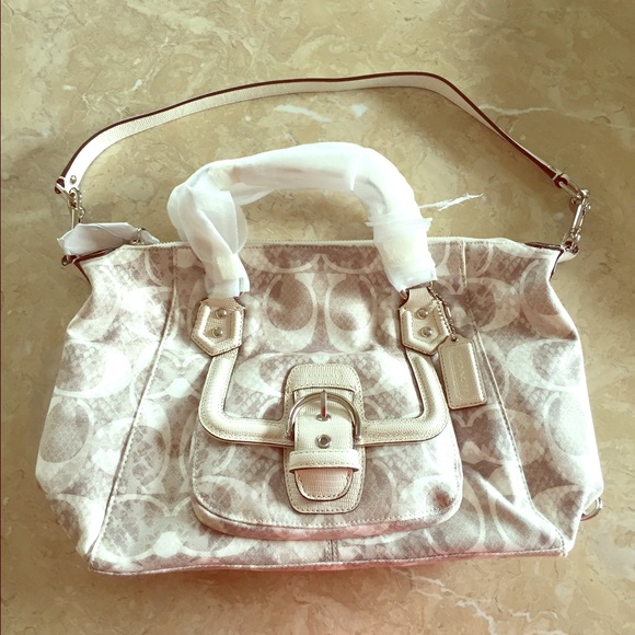 SOLD-Coach Snake C Signature Print Satchel