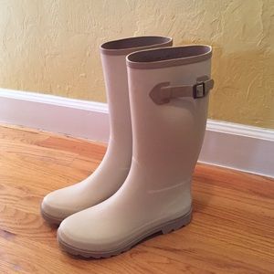 Cream Rain Boots