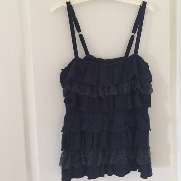 Abercrombie lace ruffle shirt