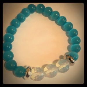 Cat eye beads with opalites