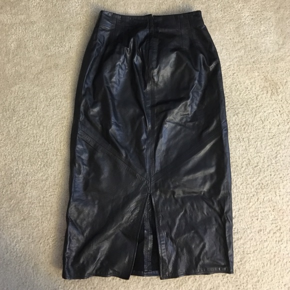 Genuine Leather Vintage Skirt - Picture 1 of 3