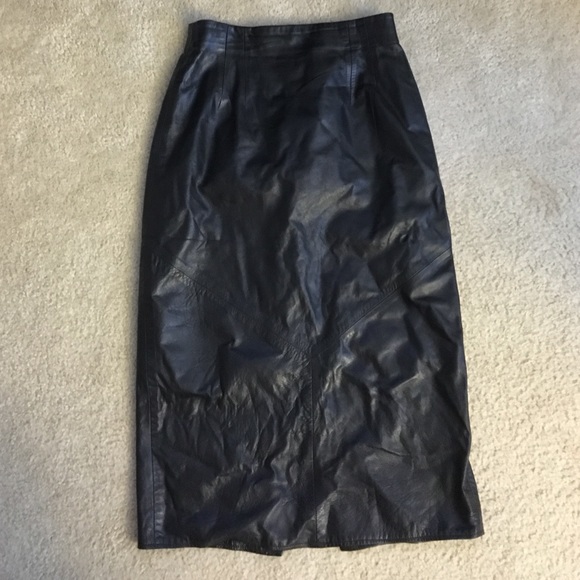 Genuine Leather Vintage Skirt - Picture 2 of 3