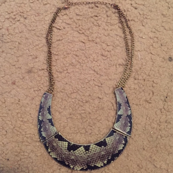 Snake print necklace