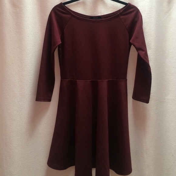Gorgeous burgundy skater dress! NWOT!