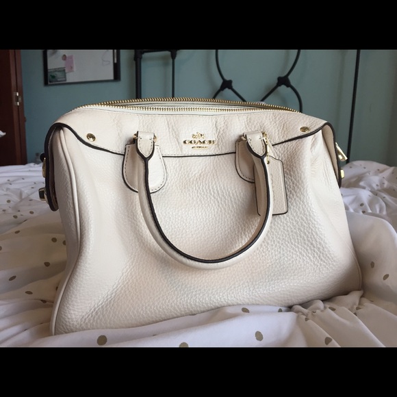 Coach leather cream colored purse