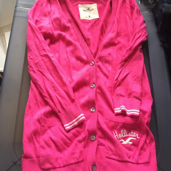 Hollister pink cardigan