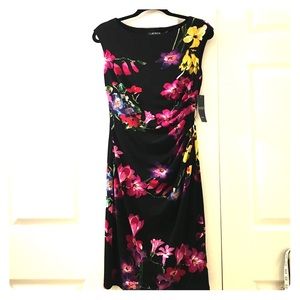 NWT Ralph Lauren Black Floral Dress Size 4