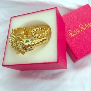 Lilly Pulitzer gold alligator hinge bracelet $50