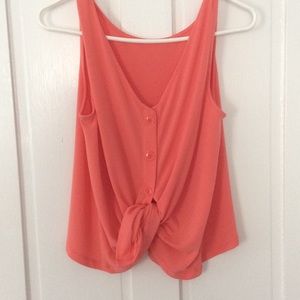 * SOLD * Pink tie up tank