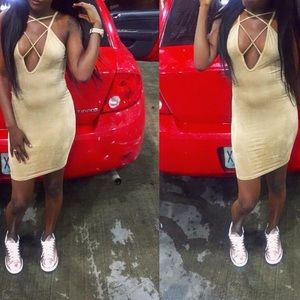 Nude Suede Dress