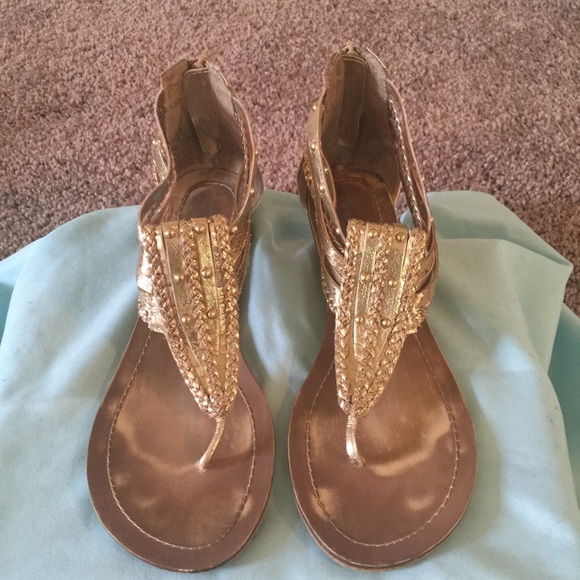 Nine West Gold Thong Sandal