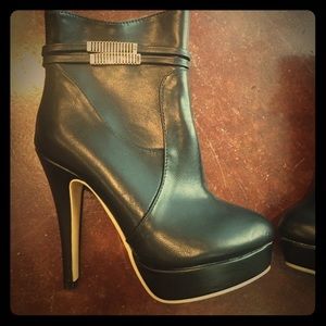 Black booties long boots size 5