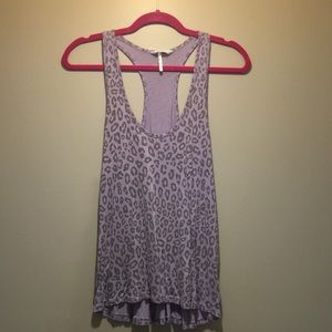 High-Low Lilac Cheetah Print Tank
