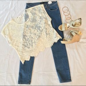 F21 Lace Shirt AND Jeans