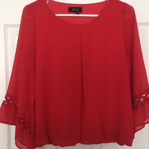 BCX red flowy shirt