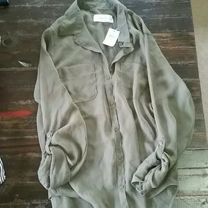 Abercrombie & Fitch sheer button up top