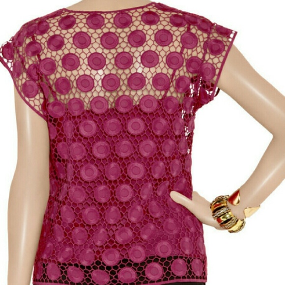 Marc Jacobs Raspberry Honeycomb Eyelet Top - Picture 3 of 4