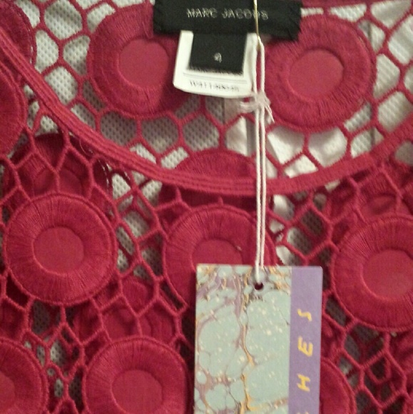 Marc Jacobs Raspberry Honeycomb Eyelet Top - Picture 4 of 4