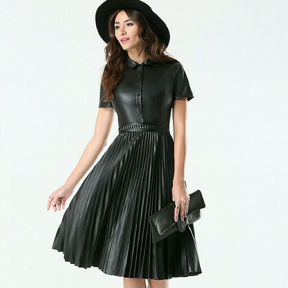 Bebe faux pleated dress