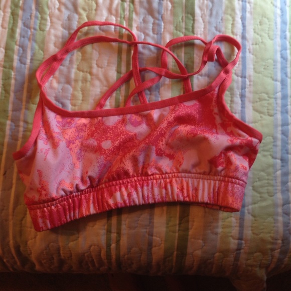 Pink Patterned Sports Bra